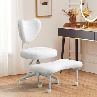Meditation Chair Ergonomic Cross-Legged Seating with Lumbar Support & Height-Adjustable Cushion – Beige Office Chair