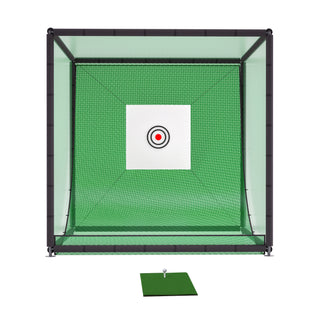 Golf Practice Net Cage,10 x 10 x 10FT Metal Frame Hitting Net Kit for Backyard,Golf Batting Cage Netting Golf Training Simulators for Home