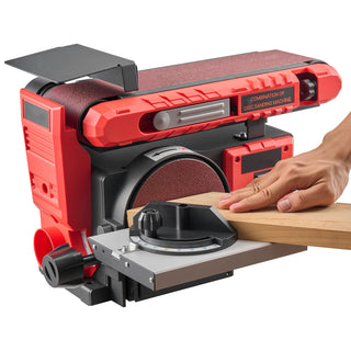 6' Disc Sander & 4' x 36' Belt Sander, 400W Professional Belt Disc Sanders Combo with 0 - 45° Adjustable Worktable & Dust Collection Port for Woodworking, Knife Sharpening, DIY Crafting