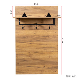 Modern Hallway Shoe Cabinet with 3 Hooks and Coat Hanger for Entryway Storage, Stylish Coat Rack Organizer