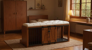 15.7" Small Farmhouse End Table with 2-Tier Open Storage | Rustic Square Side Table