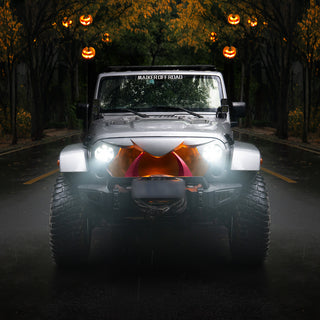 Halloween Front Grille Grid Grill for 2007-2018 Jeep Wrangler Rubicon Sahara Sport JK/JKU, Matte Black