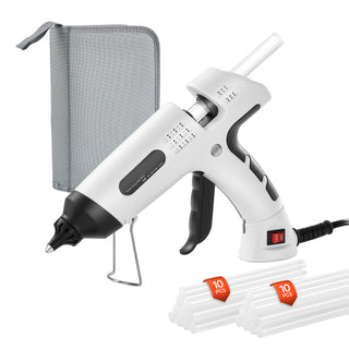 White Dual Power 60/100W Hot Glue Gun Kit with 20 Glue Sticks