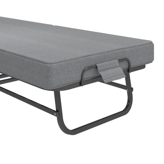 Grey folding bed with memory foam mattress, view 10