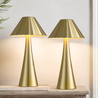 10.5 inch Modern Mini Table Lamp Set of 2, Gold