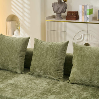 Comfy Folding Mattress Couch - Green Chenille Floor Sofa Bed