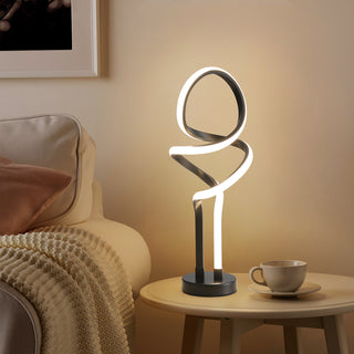 Small Unique Bedside Dimmable LED Table Lamp with Plug, Modern Desk Lamp for Girls Room, Living Room, Dresser