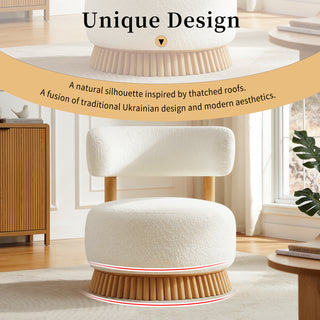 Modern Farmhouse Armless Accent Chair Set of 2 - Cozy Upholstered Living Room Chairs - Wooden Base with Thatched Roof Rod Design - Industrial Grade Heavy Duty Bedroom Side Chairs - Contemporary Farmhouse Furniture