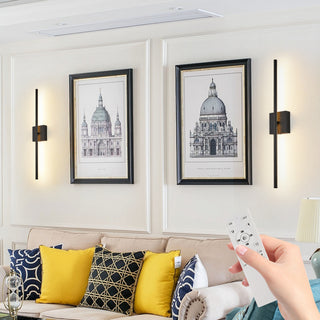 28-Inch Modern LED Wall Sconce 2-Pack - Minimalist Dimmable Indoor Wall Light Fixtures, Matte Black Hardwired Lighting for Living Room, Bedroom, Hallway, Hotel, and Luxury Home Deco
