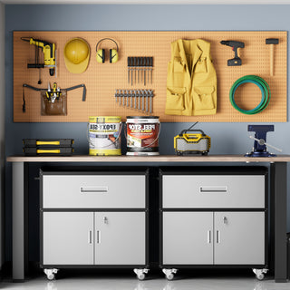 Metal Rolling Tool Cart with Wheels | Garage Storage Cabinets in Black or Gray