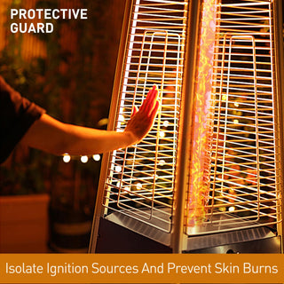 48,000 BTU Patio Heater Propane Outdoor Heater with Wheels & Cover – Garden, Terrace, Poolside, Commercial & Residential Use