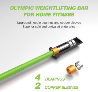 4Ft Olympic Barbell Bar - 400Lbs Capacity, 2-Inch Plates