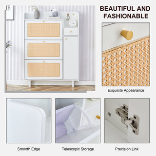 Modern Minimalist Storage Cabinet - Japanese Rattan Shoe Cabinet, Bed Top Cabinet, Small Home Furniture for Corridors and Living Rooms - GZ-DI-03