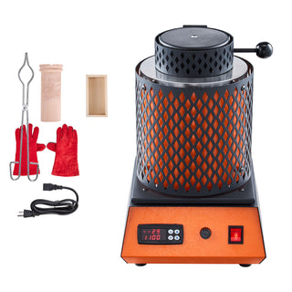 Electric Melting Furnace, 1350W Electric Metal Smelter Foundry, 2102℉/1150℃ Metal Smelting Machine with 3kg Ceramic Crucible, Gold Smelting Kit for Jewelry Making, Metal Bars, Metal Components