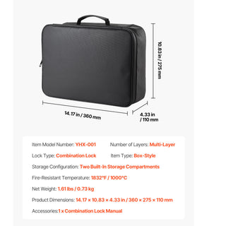 Fire-resistant document box with combination lock, view 4