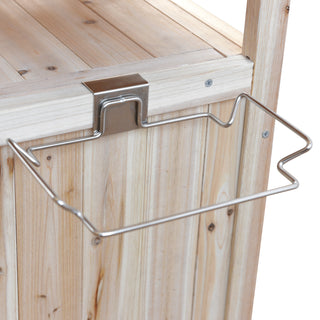 K&K 40.5" Outdoor Grill Cart – Solid Wood Rolling Kitchen Cart with Stainless Steel Top, Drop Leaf, Drawer, Towel Rack & Lockable Wheels for Patio, Lawn & Garden