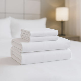 4-Piece King Luxury Cotton Sheet Set, White
