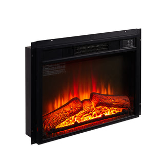 Electric Fireplace Insert 23' 1400W 120V ,Equipped with remote control, ultra thin heater with log set & realistic flame - BLACK