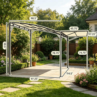 Garden Gazebo,Outdoor Pergola,Wave Design Pergola,Wall-Mounted Pergola,Freestanding Pergola