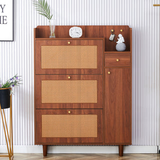 Modern Minimalist Storage Cabinet – Japanese Rattan Shoe Cabinet, Bed Top Cabinet, Small Home Furniture for Corridors and Living Rooms (GZ-DI-03)