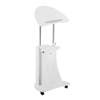 Deluxe Sit-to-Stand Rolling Laptop Cart, White