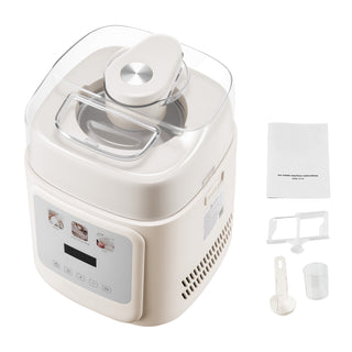 Upright Automatic Ice Cream Maker with Compressor, White