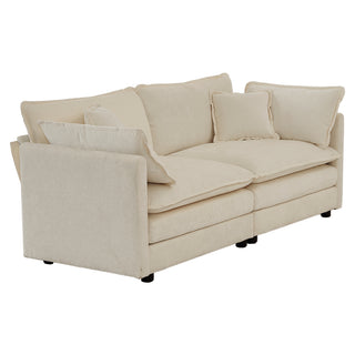 Khaki Corduroy Sofa Sleeper Loveseat - Comfy Deep Seat Small Couch for Living Room