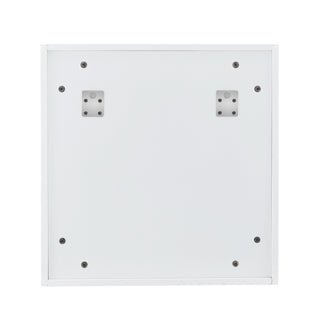 A white MDF material mirror cabinet, bathroom mirror, and a separate wall mounted bathroom mirror for storage and space saving.