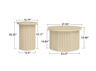 Coffee Table Set of 2 ,Round Coffee Table,Modern Side Tables Accent End Table for Living Room ,Apartment