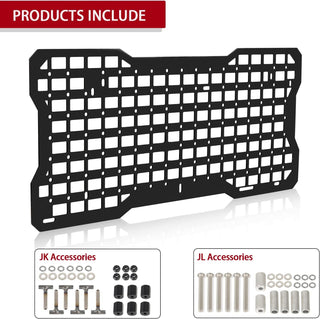 Tailgate Tactical Panel for Wrangler Tailgate Tool Kit Organizer Racks Compatible with Jeep Wrangler 2007-2018 JK JKU & 2018-2022 JL JLU
