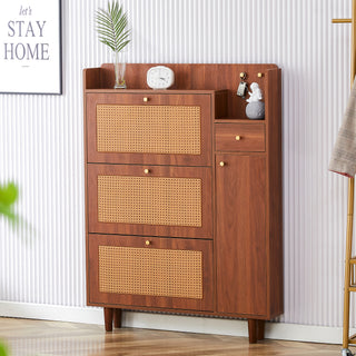 Modern Minimalist Storage Cabinet – Japanese Rattan Shoe Cabinet, Bed Top Cabinet, Small Home Furniture for Corridors and Living Rooms (GZ-DI-03)