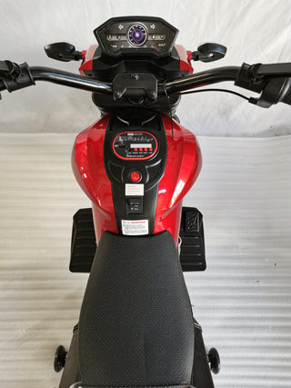 Electric Motorcycle for Kids, kids ride on  motorcycle,  12V  Electric Dirt  Bike with Training Wheels, Hand Racing   Foot Brake,PU seat,   Ride on Motorcycle for  3~6 years Boys Girls gift