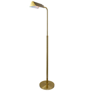 Minimalist Elara Floor Lamp (65 Inch) | Gold & White Metal with Neutral Shade