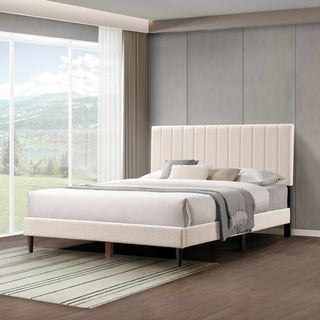 Normsman Dove Tufted Upholstered Platform Bed - Pearl White - Queen