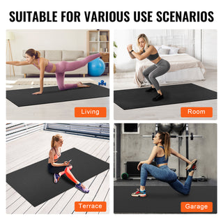 Exercise Mat, Non Slip High Density Premium Yoga Mat, Exercise Yoga Mat for Men & Women, Fitness & Exercise Mat with Bag & Carry Strap, for All Types of Home Yoga, Pilate & Floor Workout (8x5ft)