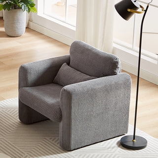 33"Corduroy Fabric Single Sofa, Modern Lounge Chairs Single Sofa with Support Pillow , for Apartment, Office, Living Room & Bedroom