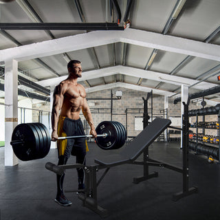 Olympic Weight Bench, Bench Press Set with Squat Rack and Bench for Home Gym Full-Body Workout