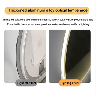 32" Round LED Bathroom Mirror - Anti-Fog, 3-Color Dimmable Vanity Light