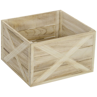 HOMCOM Wooden Christmas Tree Collar Box - 24" Farmhouse Tree Base Cover, Distressed Wood Finish for Holiday & Party Decorations