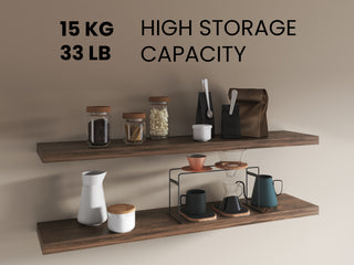 Shelves 1.5' H, 2 Shelves, Dark Brown - Living Room