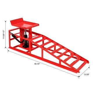 Auto Car Truck Service Ramps Lifts with Pedal, Garage Car Lift Hydraulic Ramps 5 Ton,Automotive Hydraulic Lift Repair Frame Lift(2 Pack) Red