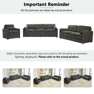 Modern 102.4" Beige Corduroy Sofa - Deep Seat Plush Cloud Couch