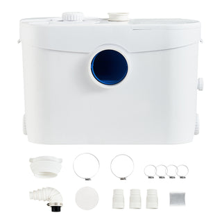 Macerator Pump, 700W, 9600 L/h Flow, 32.8 ft/10 m Head, Macerator Sewerage Sump Pump with 3 Water Inlets for Toilet, Basement, Kitchen, Sink, Shower, Bathtub Waste Water Disposal Upflush Machine