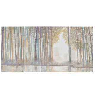 Triptych 3-piece forest canvas wall art set, view 3