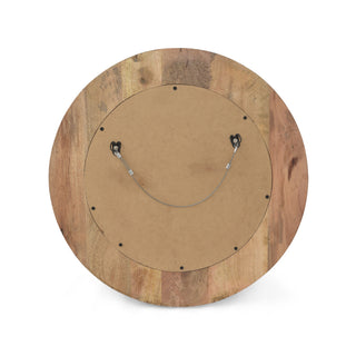 Mango Wood & Aluminium Fitted Round Mirror – Stylish Wall Mirror for Home Decor