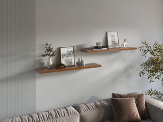 Shelves 1.5' H, 2 Shelves, Walnut Finish - Living Room