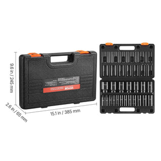 1/2" Drive Impact Socket Set | 19-Piece Deep 6-Point Sockets, Cr-V