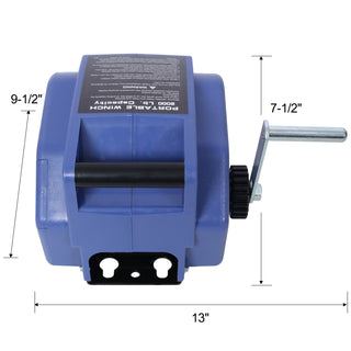 Reversible Electric 12V Trailer Winch for Boats Up to 5000 lbs, Galvanized Wire Rope, Blue Plastic Casing