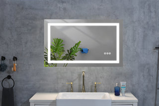 36 x 28 Inch LED Bathroom Mirror with Front, Wall Mounted Vanity Mirror, Anti-Fog, Memory, 3 Colors, Stepless Dimmable