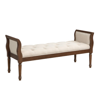 Tufted upholstered bench, view 3